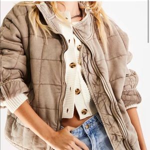 Dolman quilted knit jacket